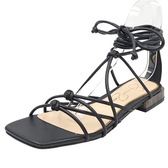 Jessica Simpson Women Chasca Ankle Wrap Flat Gladiator Sandals US 6M Black - Picture 1 of 6